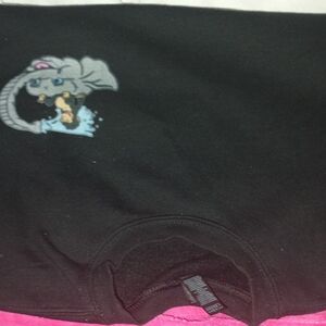 Unisex Black Elephant Print Women's Pajama Top